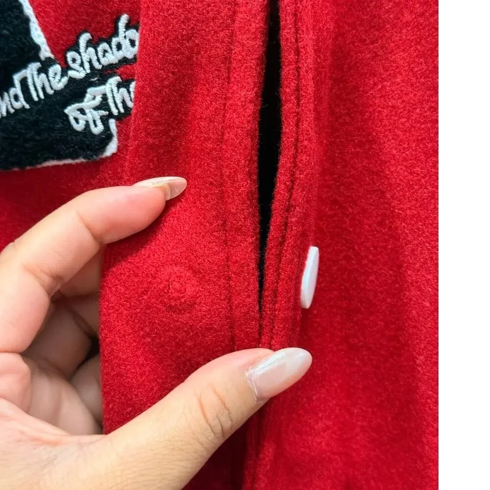 Aelfric Eden NEW Letter Love‎ Flocking Varsity Jacket Bomber Fall Winter